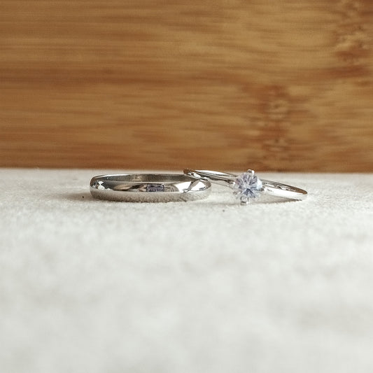 Conjunto Aliança e Solitário P01