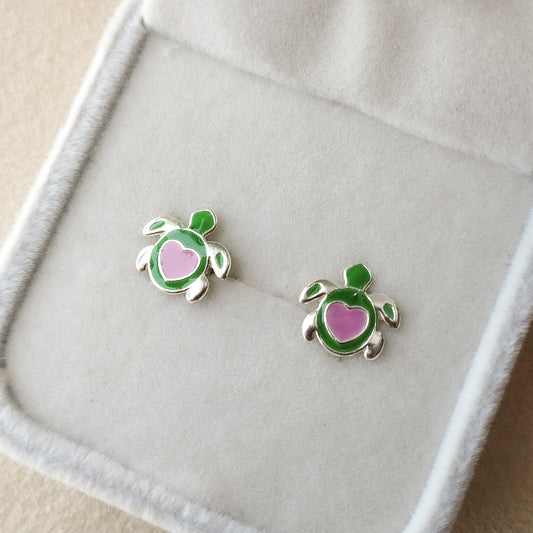 Brincos Tartaruga Coração