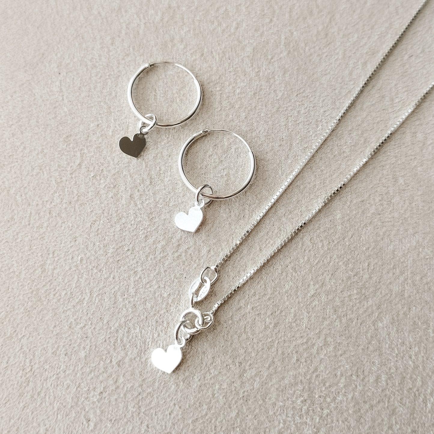 Conjunto Colar e Brincos Silver Heart - A Bijuteria